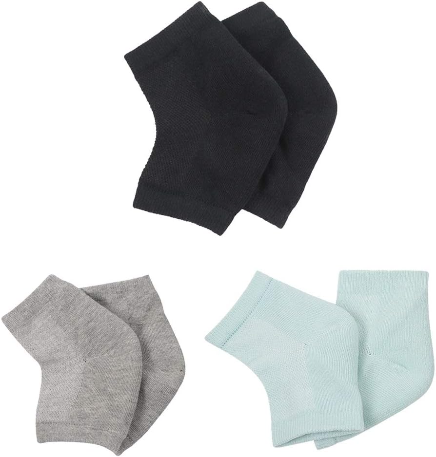 Gel Heel Socks, Moisturizing Socks, Toeless Socks for Anyone with Cracked Heels That are in Pain and Need Relief,3 Pairs
