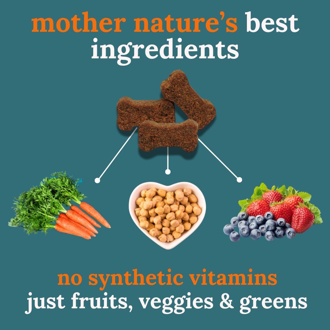 Pure Harvest - Healthy All Natural Dog Treats - Delicious Peanut Butter Flavor Chews - Made from 14+ Fruits & Veggies - Support Dog Health - No Synthetic Vitamins (360 Chews)