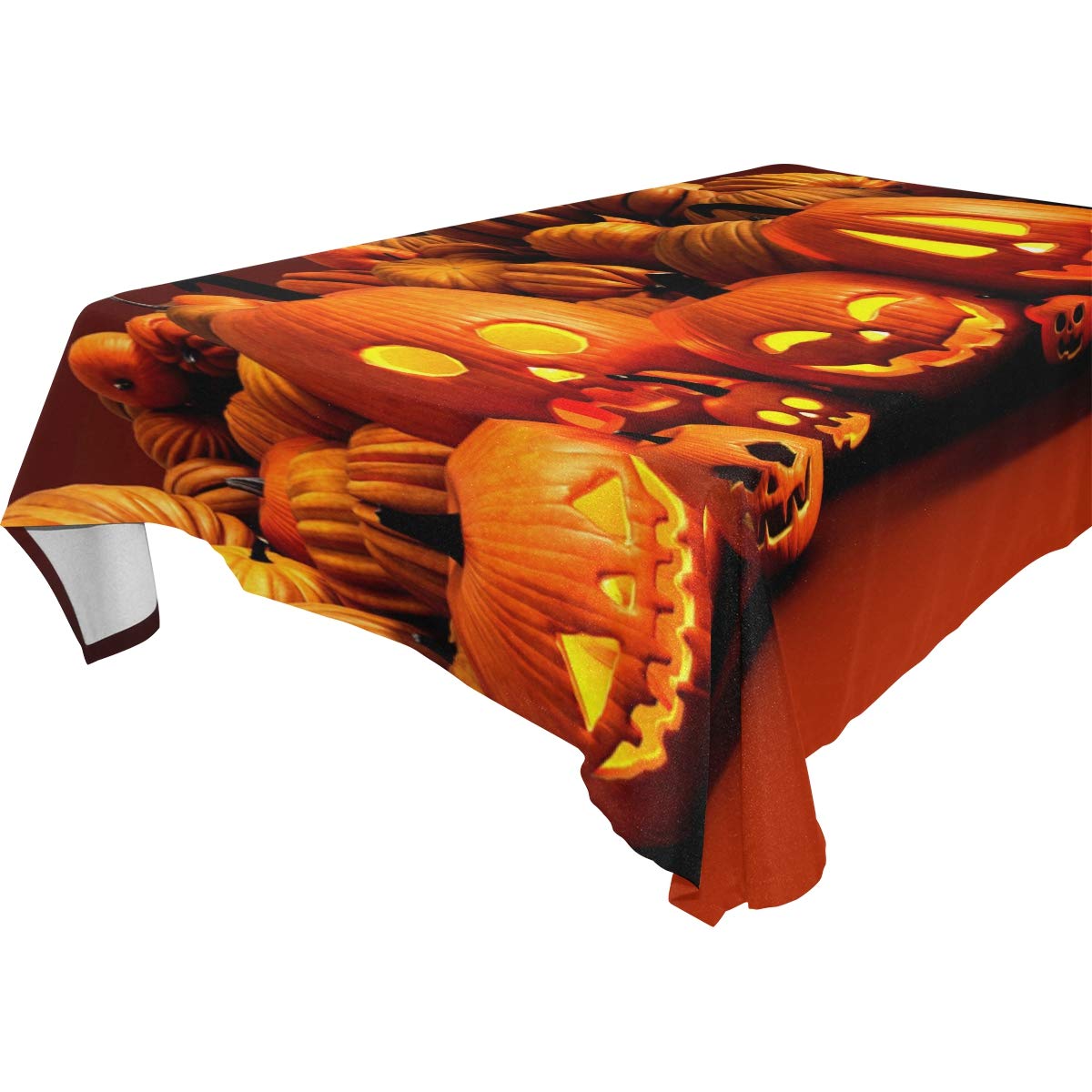 Nappe D'Halloween - Motif Citrouille - 108x180 Cm - En PE Imperméable Et Lavable - Pour Décoration De Table Intérieure Ou Extérieure - Fêtes à Thème - 6
