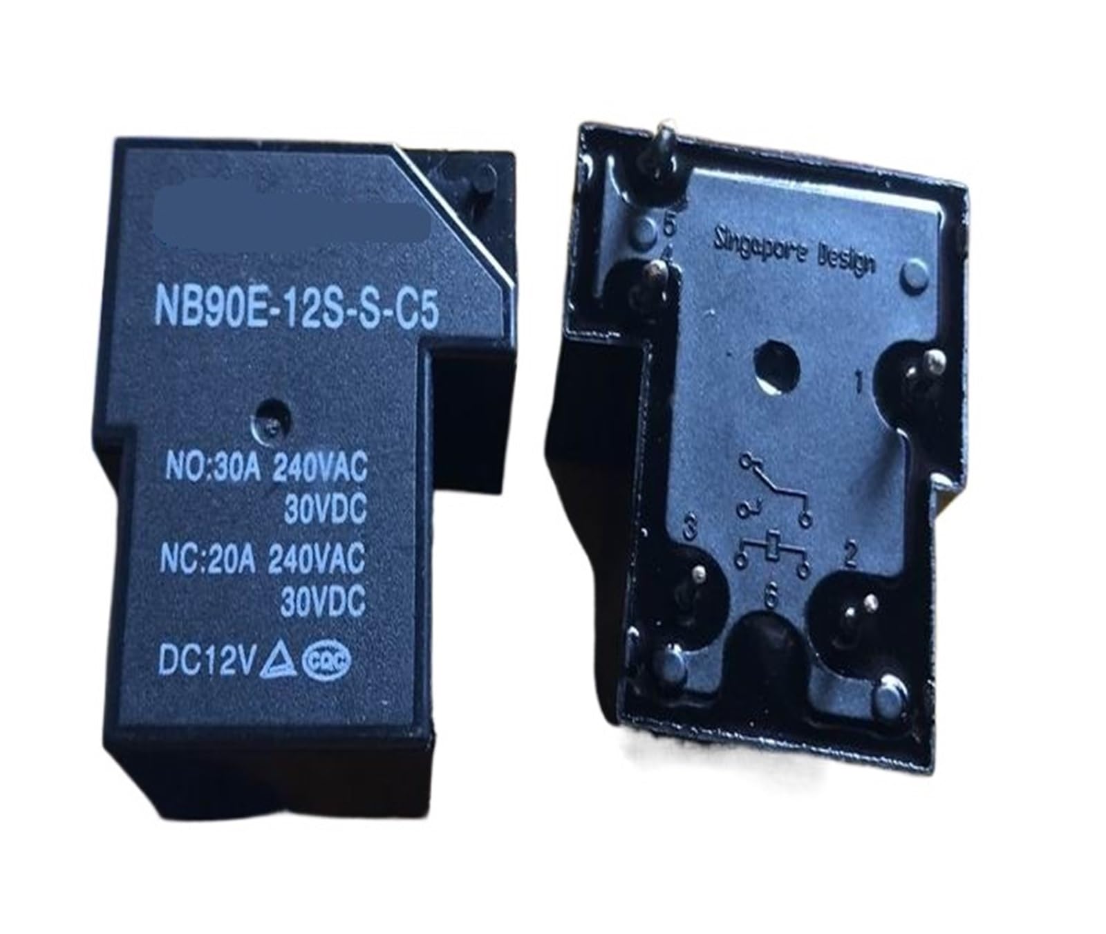 Relé NB90E-12S-S-C5 de 5 pines con alta capacidad 30A y bobina de 12V 3