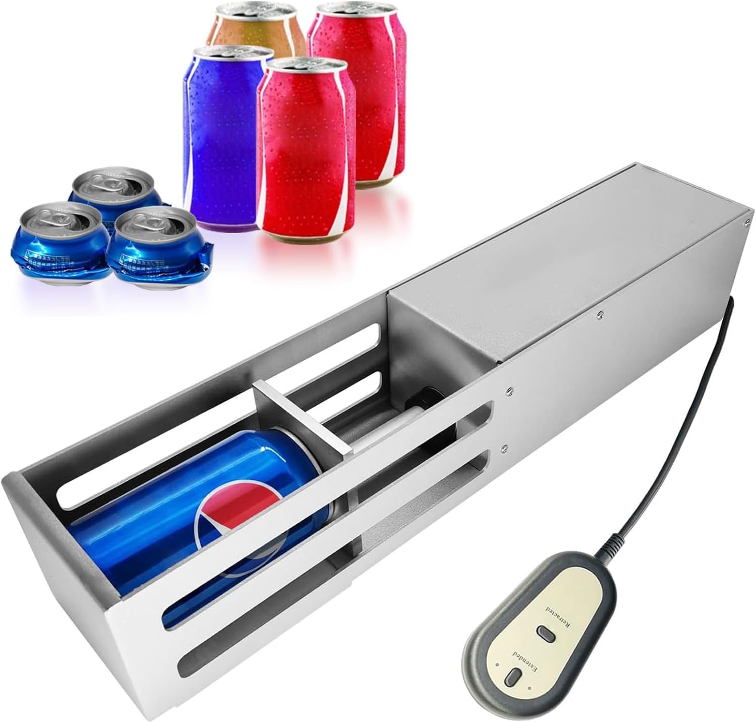 Aluminum Can Recycling Tool, Electric Can Compactor with Controller, for 12oz-16oz Aluminum Seltzer, Save Space and Facilitate Recycling, Can Crusher