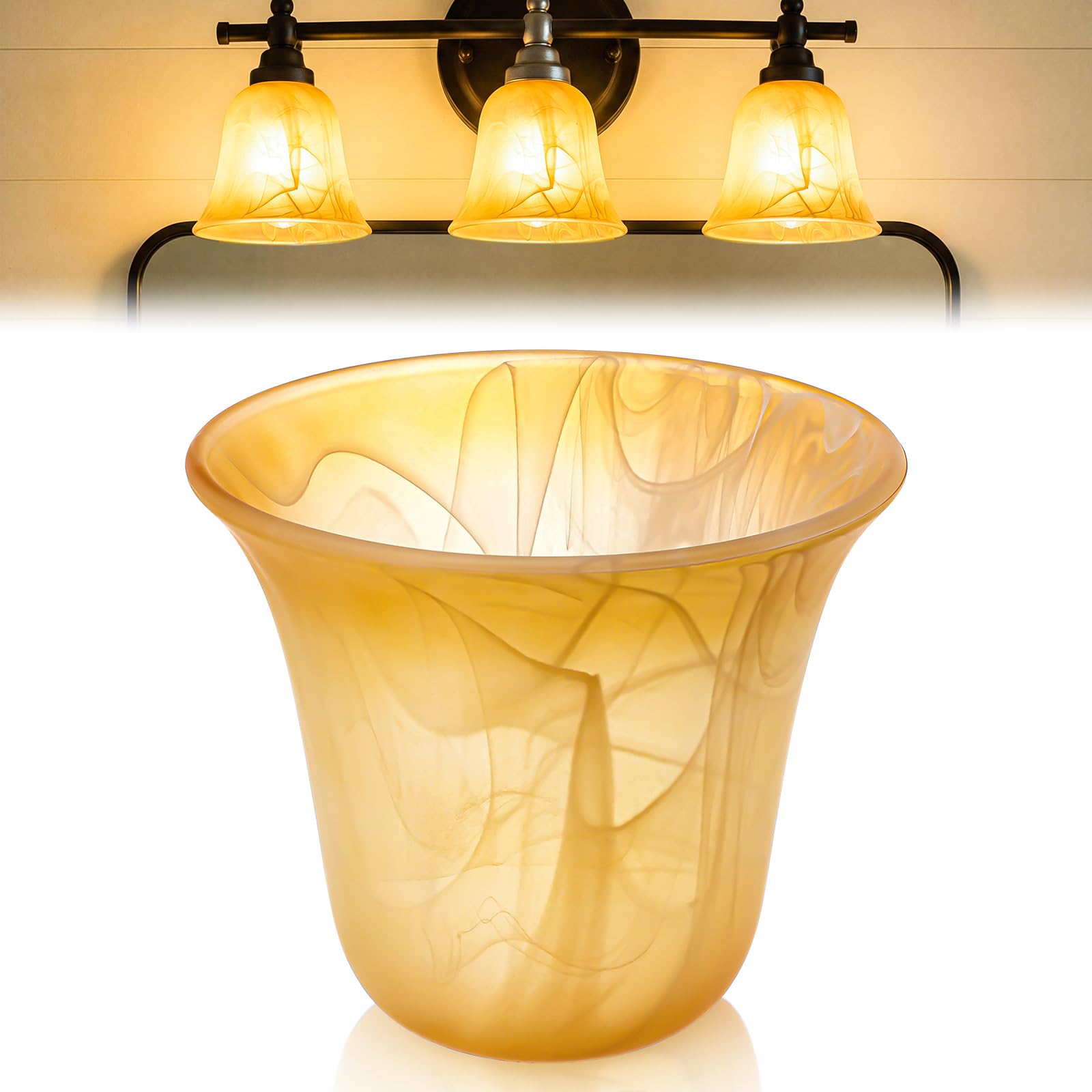 Amber Marble Lamp Shades - 6 Pack Replacement -9