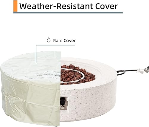 Miniatura 4 de HOMPUS Mesa redonda para fogata de propano para exteriores, mesa de fuego de 41 x 12 pulgadas, mesa de cubierta de tanque de 20 libras, fogata de