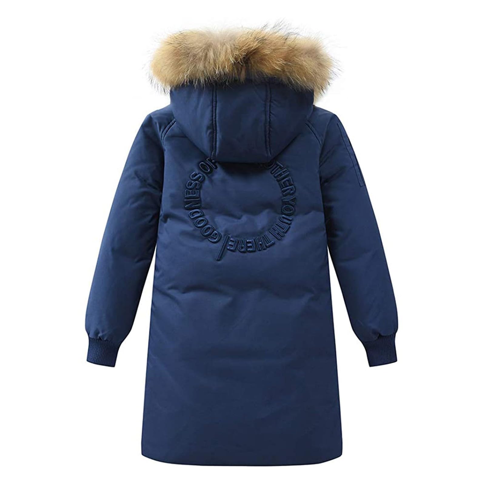 Grandi Bambini Unisex Piumino Con Cappuccio Solido Piumini Capispalla Inverno Spesso Caldo Con Cappuccio Cappotto Antivento Giacche Per Bambini 12 Mesi, Marina Militare, 5-6 Years