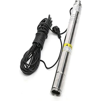 Well Pump Electric Pump Water Deep Well Underwater Pump Millimeter Underwater Deep Well Pump Stainless Steel 4.4GPM Flow Rate 164FT Head Easy Installation Industrial Irrigation Home Use