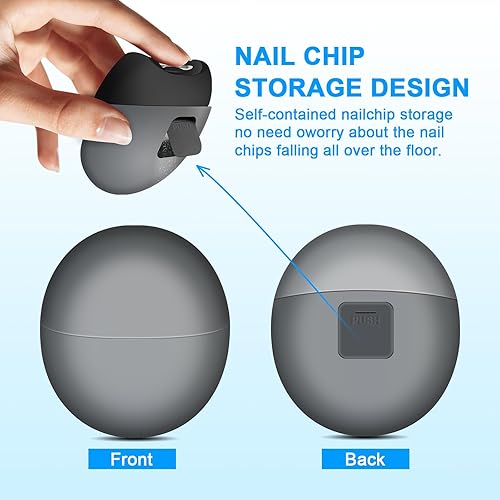 Miniatura 2 de Cortaúñas eléctrico automático con luz, recortador de 2 velocidades, recargable por USB, almacenamiento de restos de uñas y cubierta magnética,