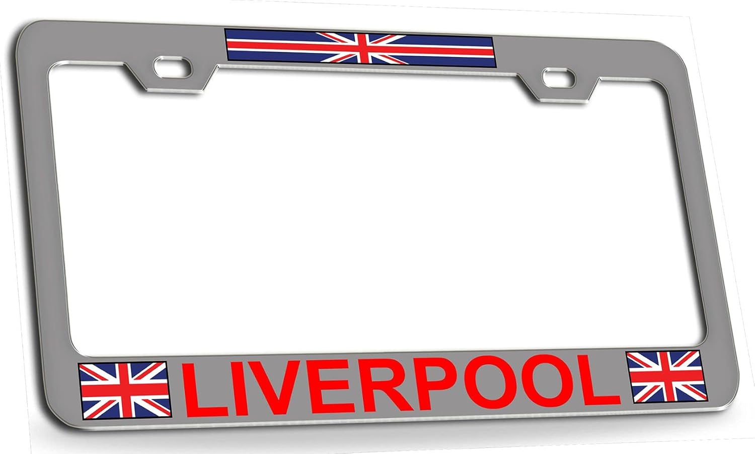 Liverpool England British Steel Metal License Plate Frame cr, S85