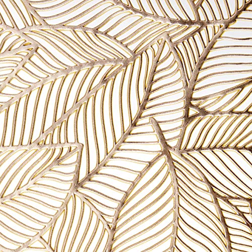 Lugar Americano De Plástico Leaf Dourado 30x45cm Lyor Dourado No Voltagev