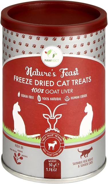 Pawfect Nature's Feast Freeze Dried Goat 100% Liver Treat for Cats