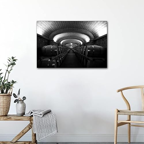 Vista 12 de 1 lienzo decorativo para pared, ferrocarril a través del bosque de pinos con niebla, decoración moderna para el hogar, sala de estar, arte de pared