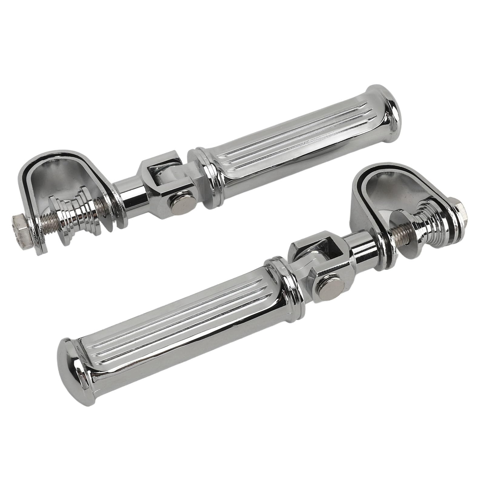 Fabater Motorrad-Highway-Fußrasten aus Aluminiumlegierung, 25 mm bis 32 mm, universelle Fußrasten, Fußpedalhalterung, Motor-Sturzbügel-Fußstütze, Silber