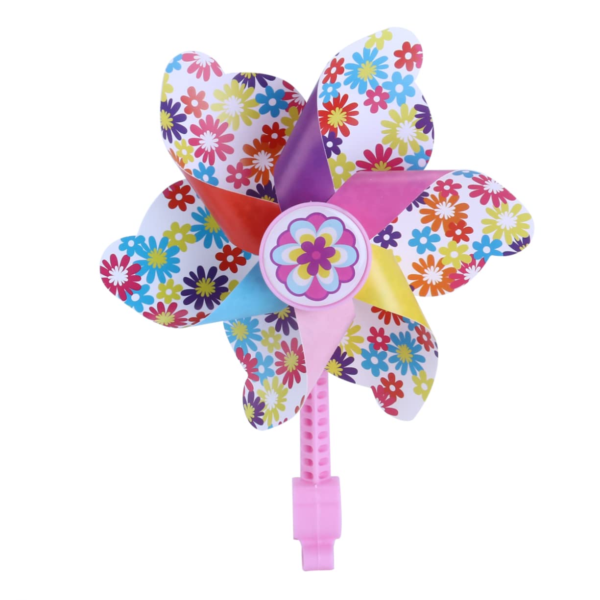BESPORTBLE Bike Handlebar Pinwheel Pinwheel for Kids Bike -Snaps on for Easy Attachment, Cute Pink Pattern-Fits on Most Bikes Girls Birthday Summer