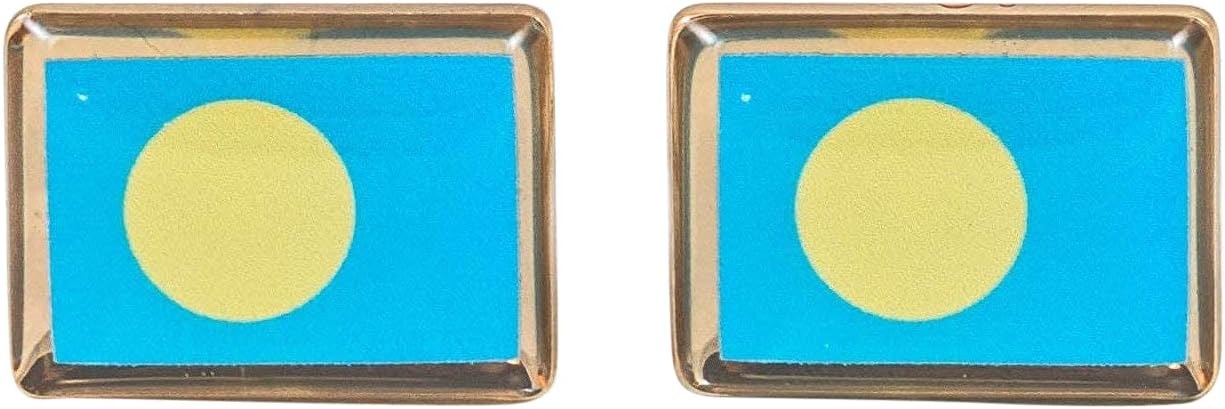 Palau Flag Cufflinks, Lapel Pins, Tie Bars, Earrings, Jewelry and Accessories
