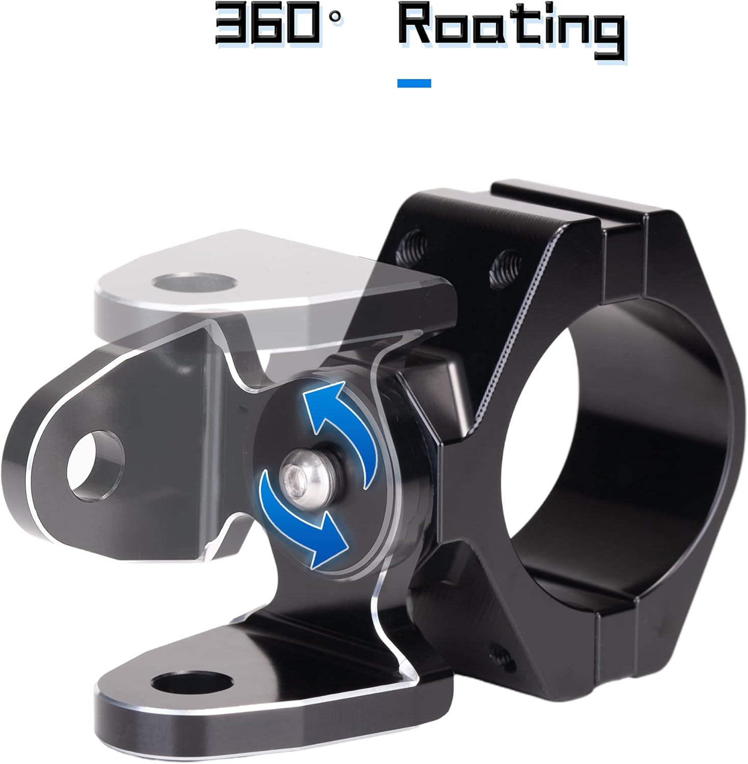 360° Roating UTV Mount Bracket for Flag/LED Whip Light/Antenna Fits 1.75-2inch Roll Bar Compatible with All UTV Can Am Maverick X3 Commander Polaris RZR 900 1000 XP Pro, Pack of 1