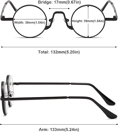 Miniatura 2 de ABETOS Gafas de lectura redondas con luz azul, marco de metal, bisagras flexibles, lectores de computadora, hombres y mujeres