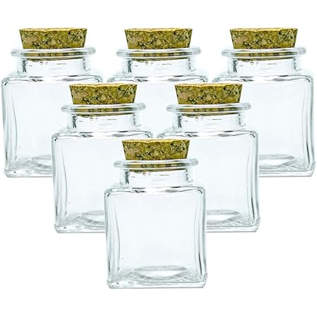 Amazon ガラス瓶はコルク栓 ガラス50 Ml容器 飾り瓶収納缶調味瓶 6個入りです チャーム アクセサリートップ 通販