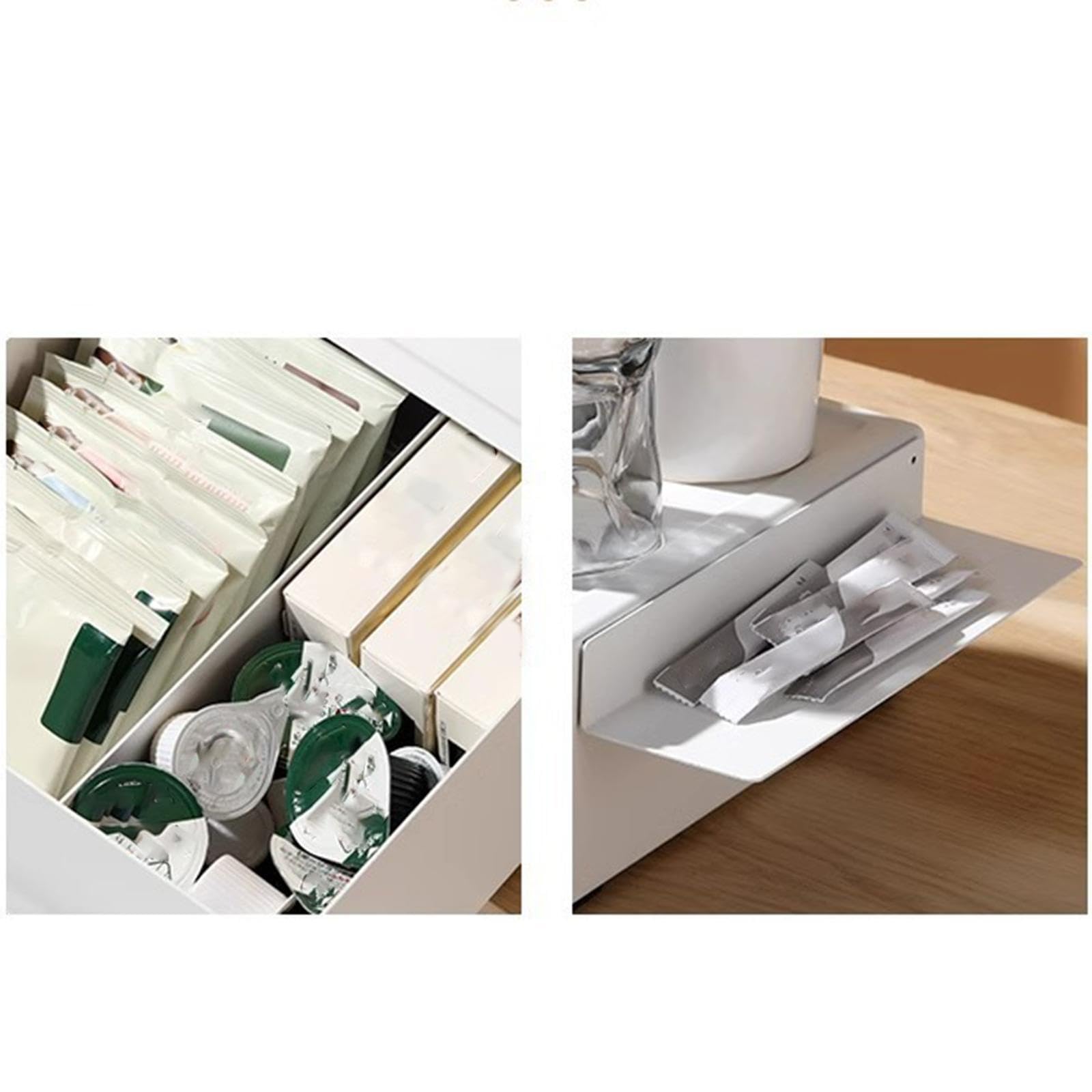 Organizador de cápsulas de café con cajón para tazas, multifuncional, ahorra espacio y se adapta a cocinas y oficinas. Soporte para cápsulas de