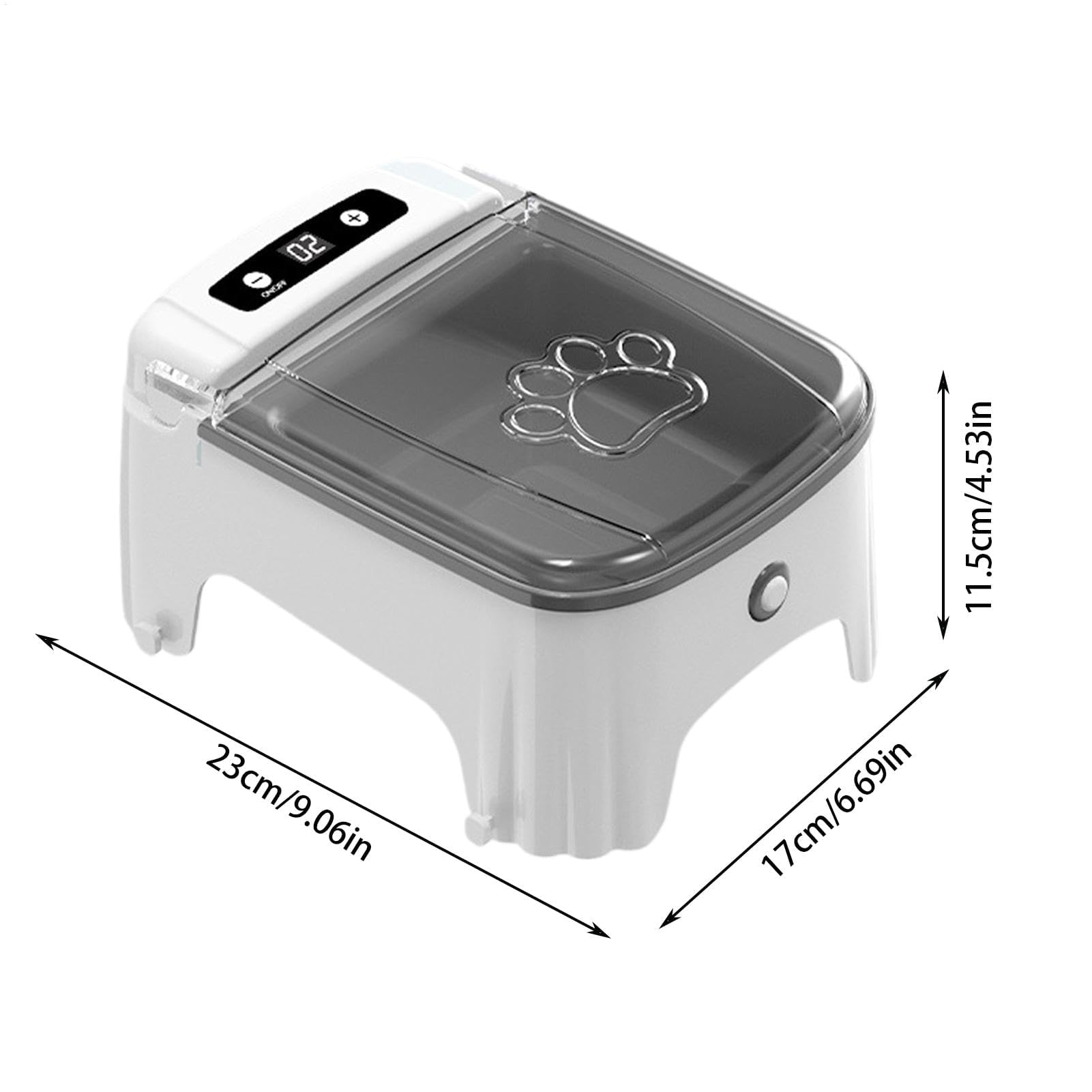 Comedero automático para Gatos， Comedero automático for Gatos con Comida húmeda | Dispensador de for Mascotas Sensor for Temporizador(Grey)