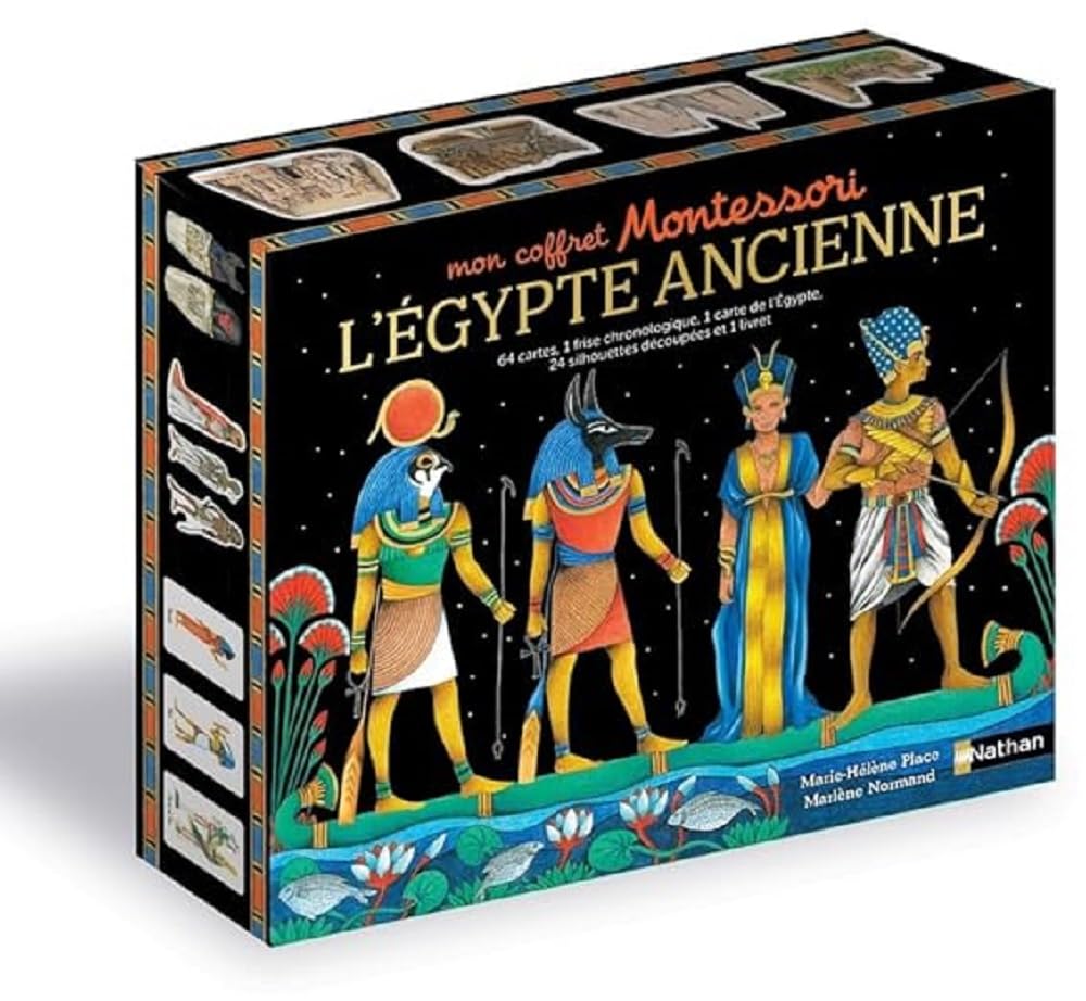 L'Egypte ancienne: 64 cartes, 1 frise chronologique, 1 carte de l'Egypte, 24 figurines cartonnées et 1 livret