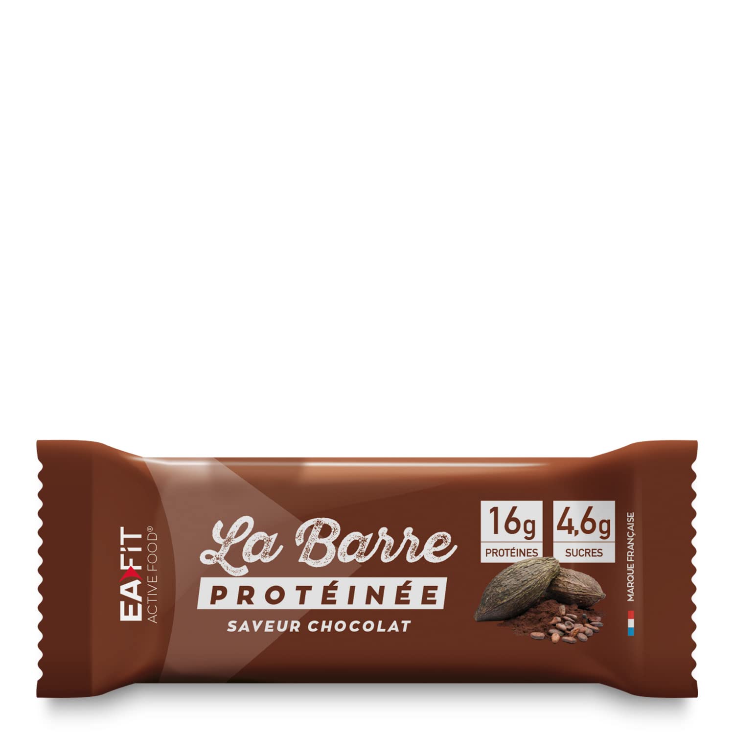 EAFIT La Barre Protéinée - Saveur Chocolat - Enrobée de chocolat au lait - 16g de protéines par barre - 5,​5g de MG - faible en sucre - 12 vit et minéraux - Certifiée Anti-​dopage