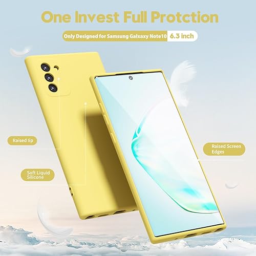 Miniatura 3 de oakxco Diseñada para Samsung Galaxy Note 10, funda de silicona líquida, bonita funda delgada y delgada de goma suave de poliuretano termoplástico