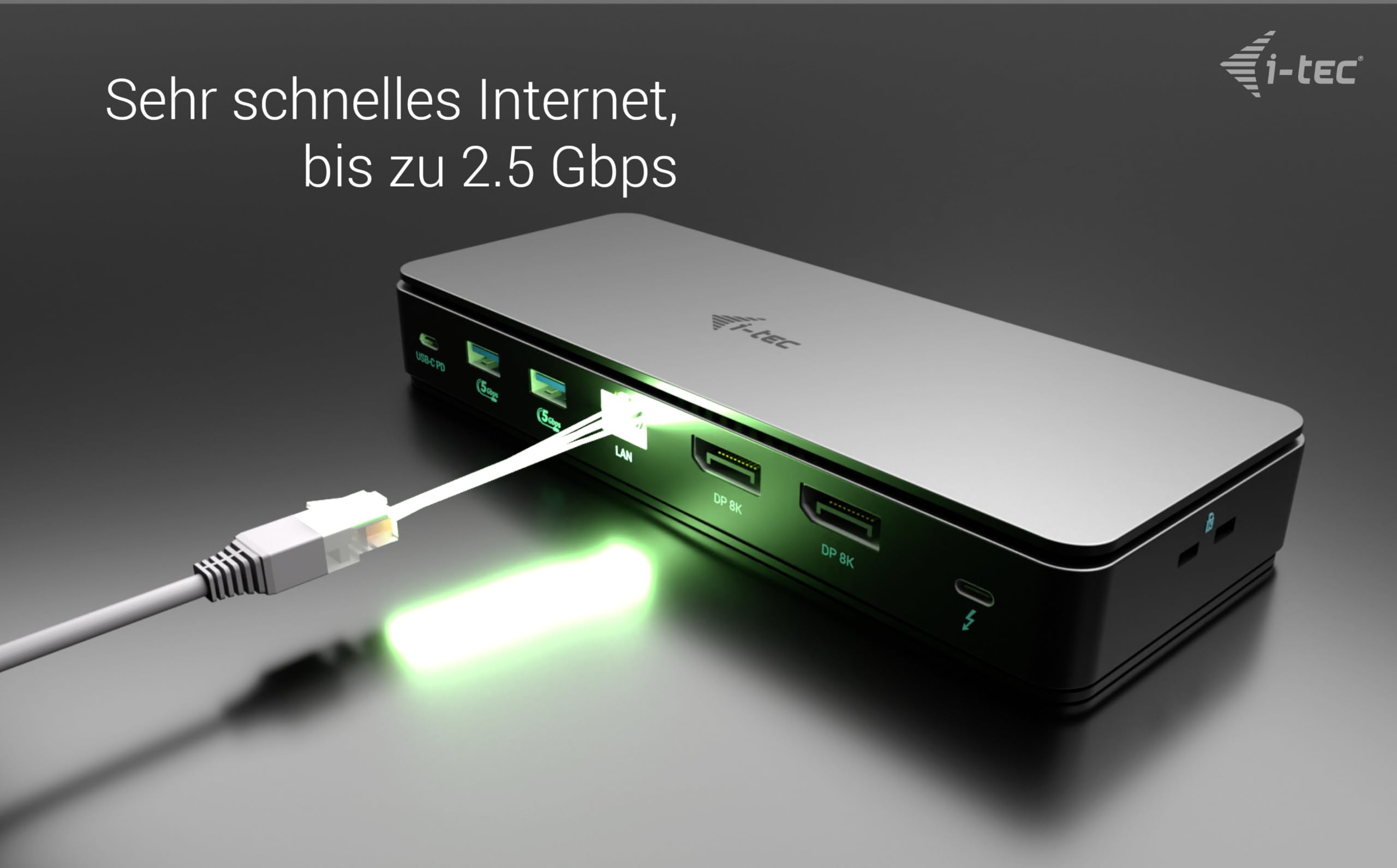 i-tec Thunderbolt 4 Generation 3 2X Display Dock 7X USB, 2.5 GLAN, PD 92W, 1m TB4 Cable