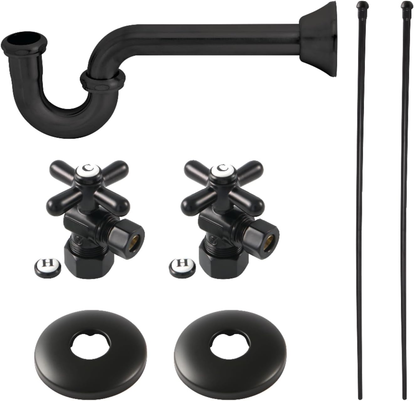 Kingston Brass KPK300 Trimscape Traditional Plumbing Supply Kit Combo, Matte Black