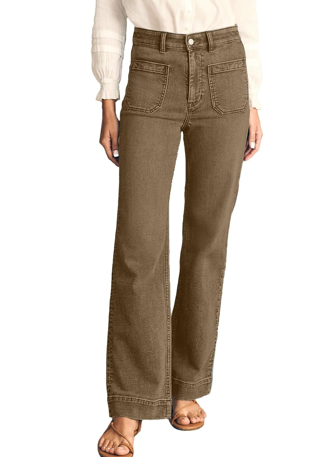 Astylish Womens Wide Leg Jeans High Waisted Stretchy Straight Leg Jeans Loose Trendy Denim Pants with Pocket