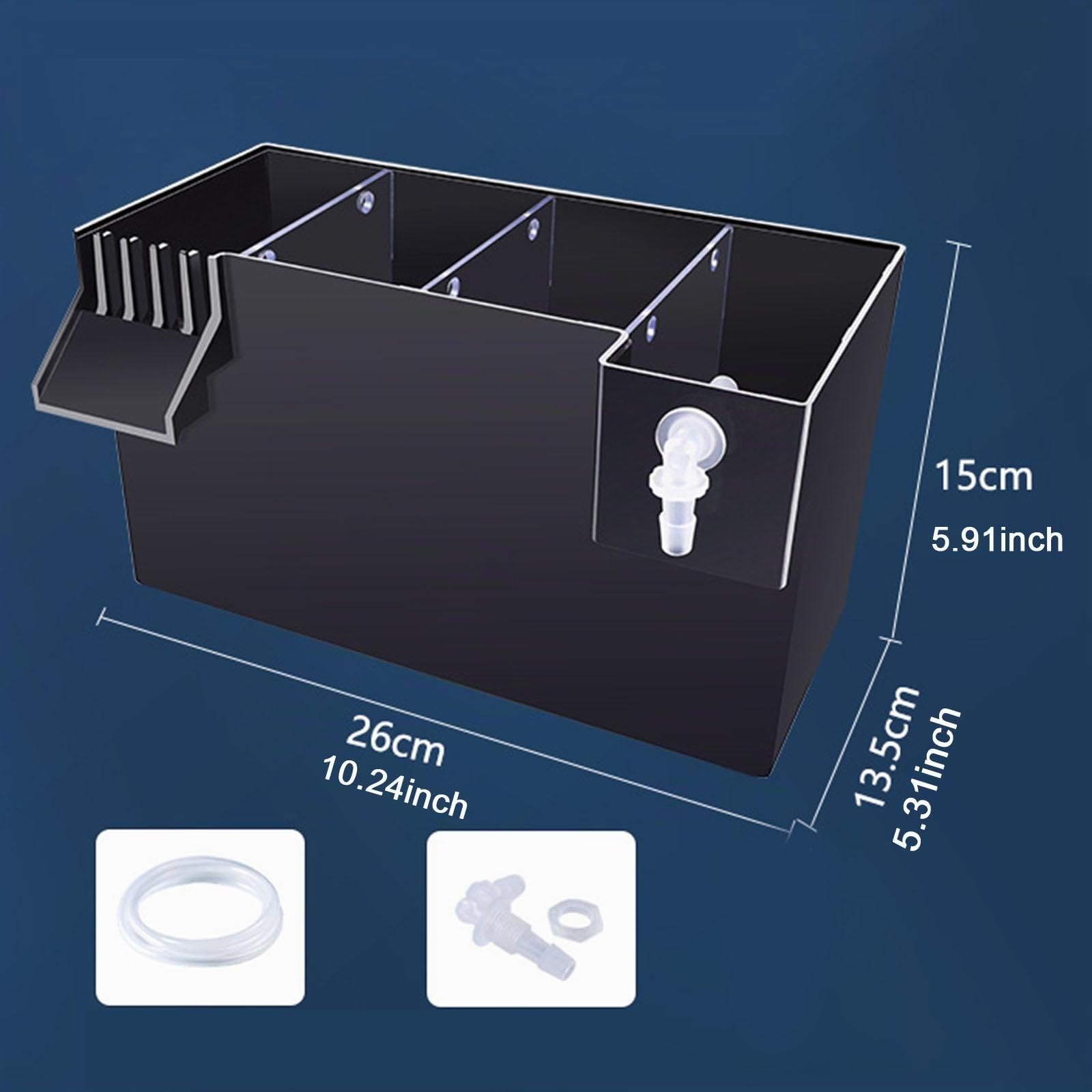 perfk Filtro per Acquario, Scatola Filtro sospesa, Filtro Silenzioso per Acquario, Scatola Filtro Esterna, Accessorio per Scatola filtrante per Acquario di, Nero 26x13.5x15cm