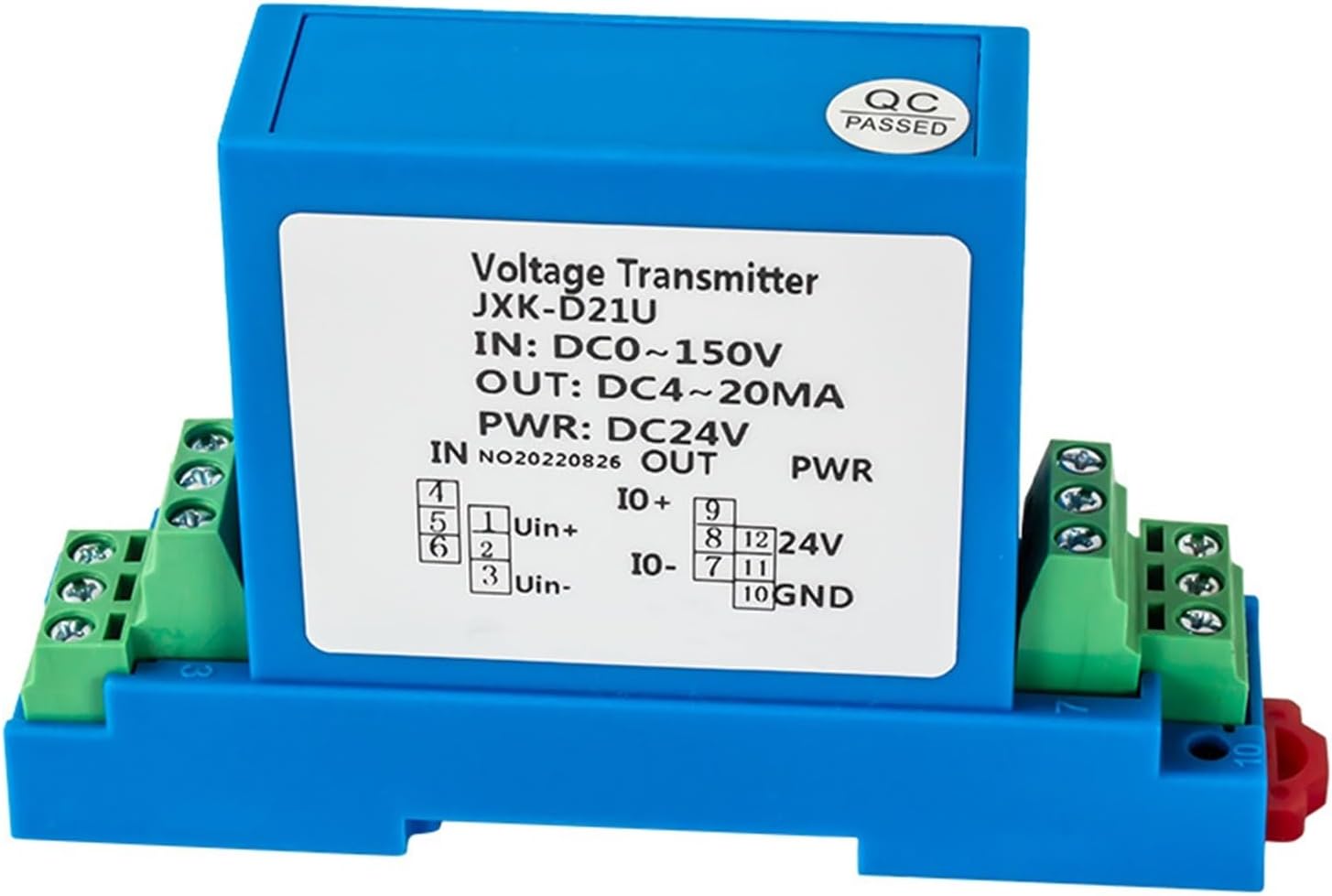 Voltage Sensor Voltage Transducer 500V 1000V 4-20mA to 0-10V to 1-5V RS485 AC DC Voltage Sensor DC 24V AC Voltage Transmitter(0-5V Output,DC 0-500V_DC 24V)