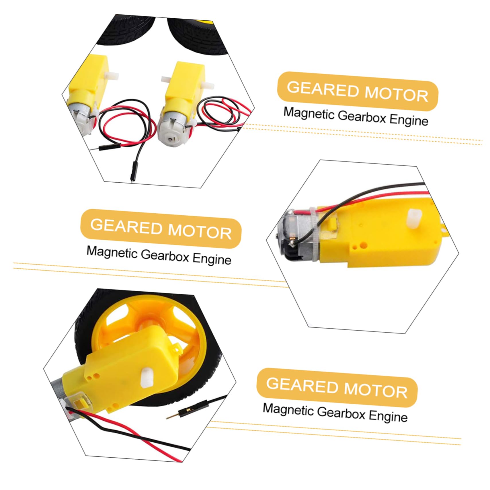 OSALADI 3 Sätze Getriebemotor Doppelwellen-elektromotor Für Smart Car Robustes Design 3-12 V Spannung 5 Stück * 3