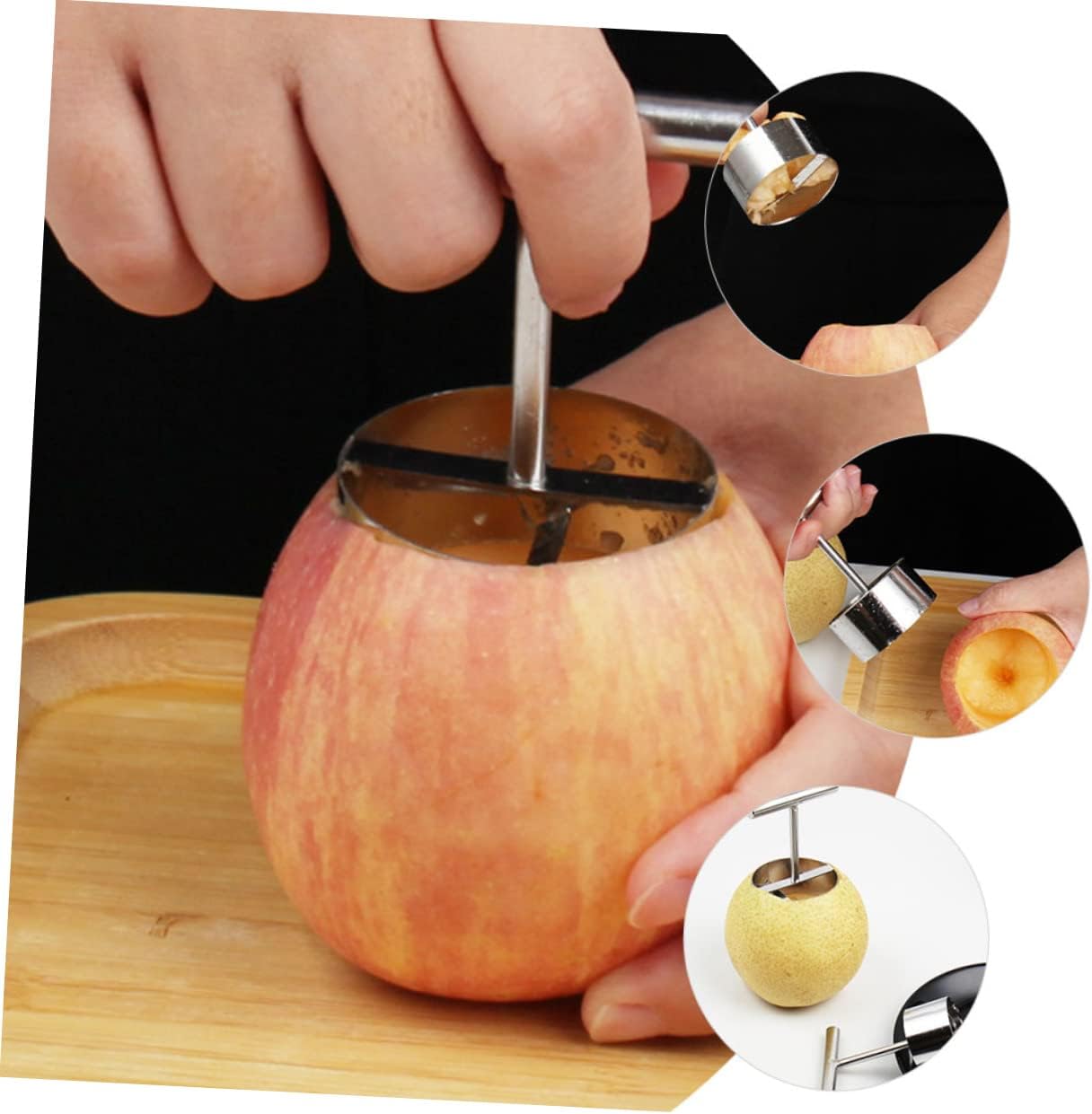 Mikinona 6pcs Ergonomic Fruit Corer Tool Pear and Core Removers Fruit Hole Diggers for Home Use for Juicing and Cooking