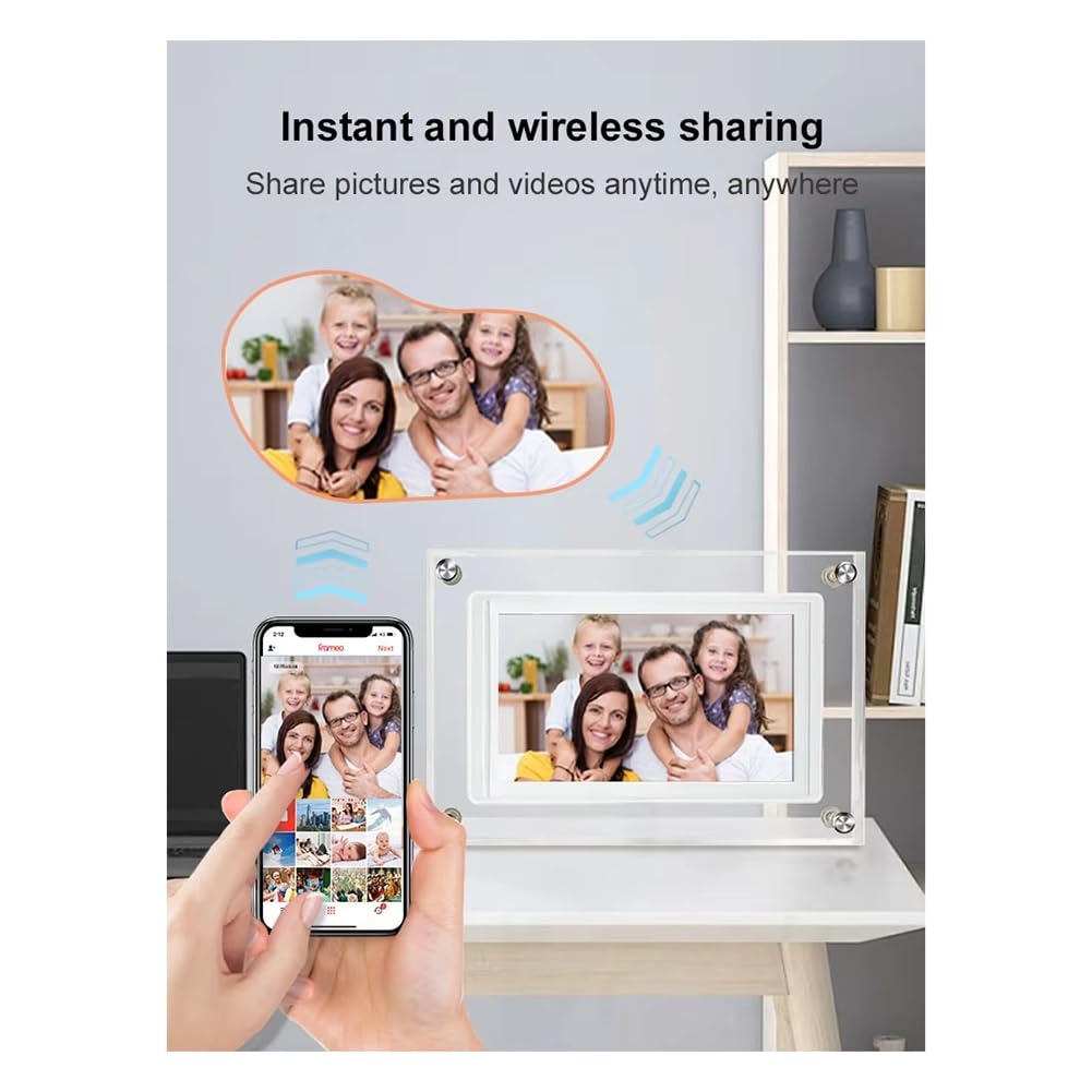 Uxsjakjsde Fotos Digital Inteligente con Pantalla Táctil de 5 Pulgadas, WiFi, 1280 X 720 IPS HD, Almacenamiento de 32 GB, USB