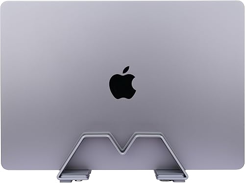 Miniatura 4 de Soporte vertical ajustable para laptop, aluminio, ajuste universal para todas las computadoras portátiles (0.394-1.181 in de grosor), diseño de