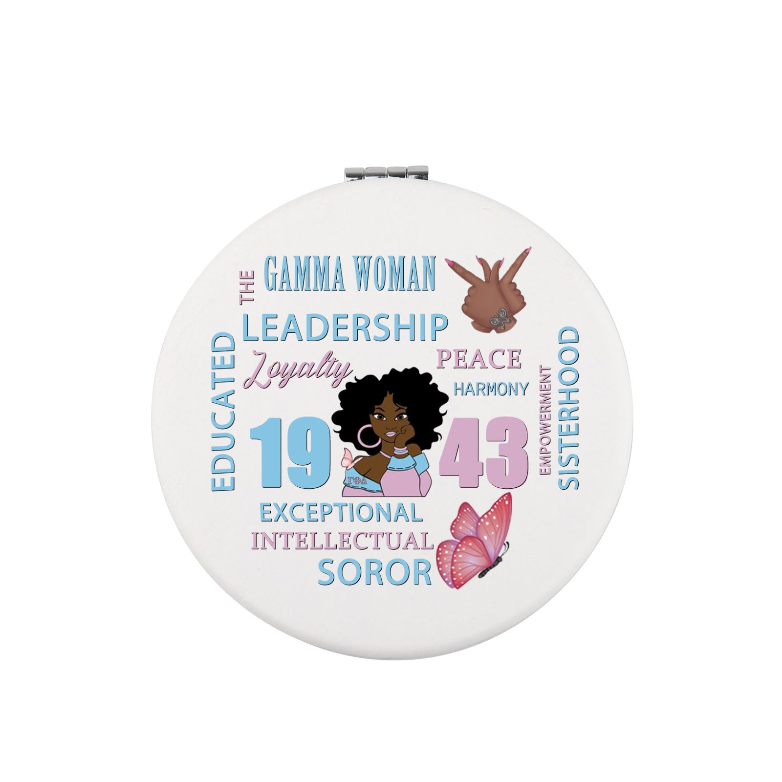 Sororité Grecque Cadeau d'attirail GPD miroir de poche 1943 femme