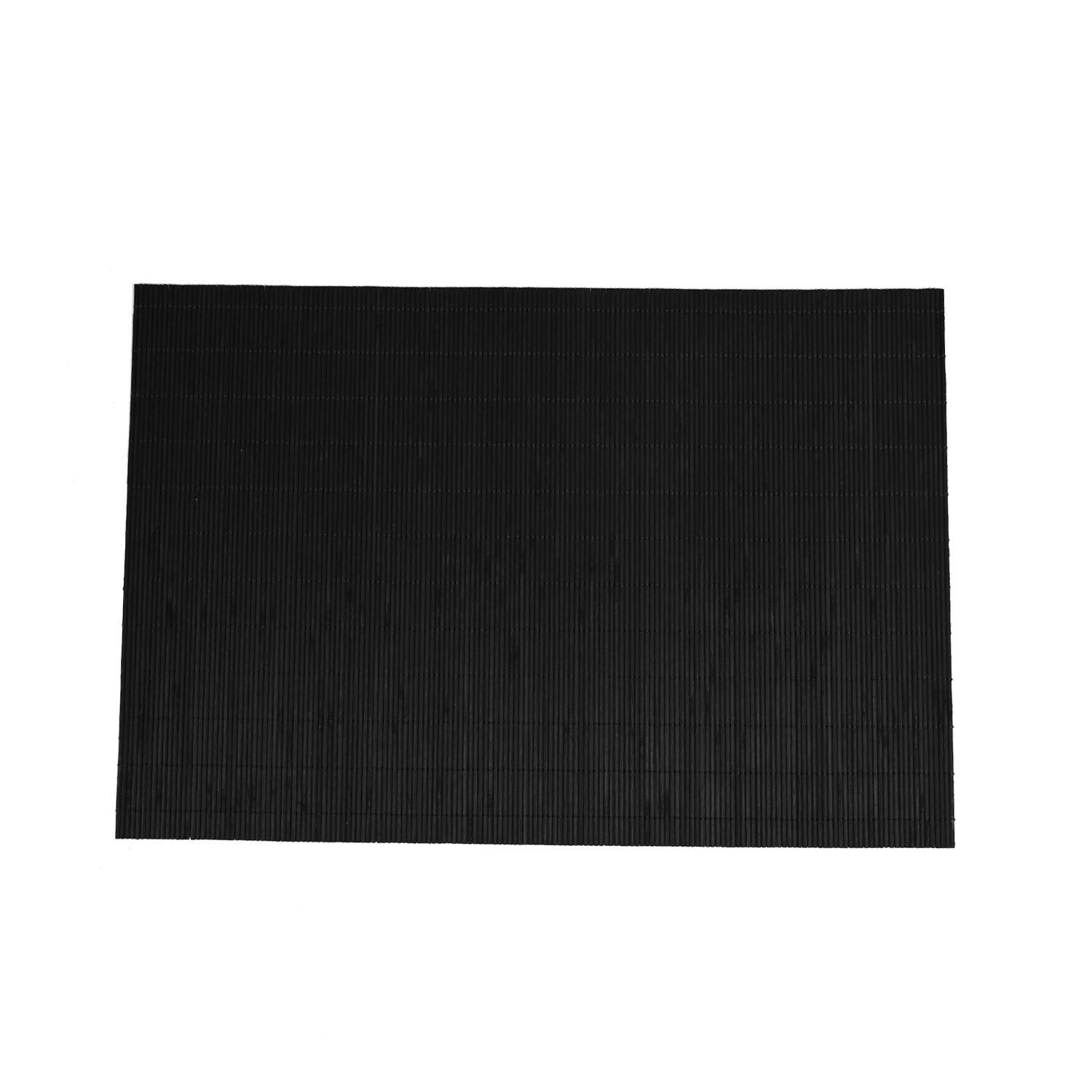 Bamboo Placemat, Heat & Stain Resistant, Anti-Skid, Washable - Kitchen Dining Table Mat (Black)