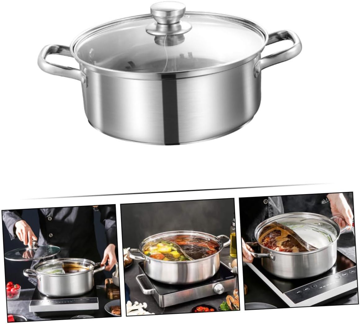 Stainless Steel Hotpot Pot Double Handle Xmas Thickened Design