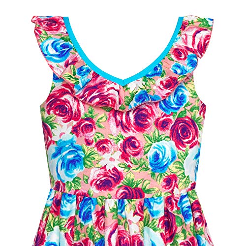 Sunny Fashion Girls Dress Flower Cotton Casual Summer Beach Holiday Size 6-123