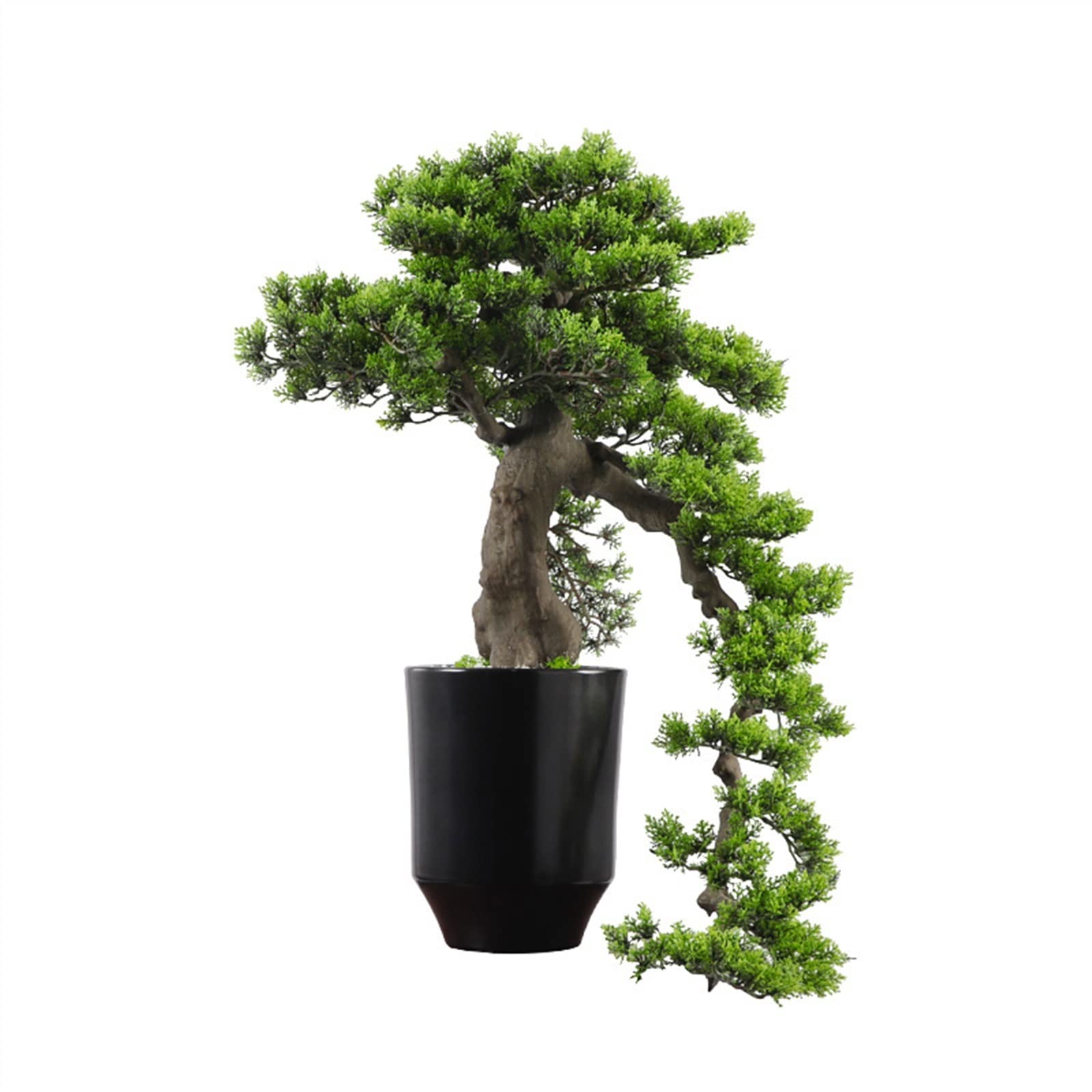 IUokLU Tree Fake Plant Artificial Bonsai Tree 31.5in Green Simulation Welcome Pine Bonsai Tree Living Room Office Desktop Decor Artificial Bonsai Plant Ceramic Vase Potted Tree Artificial