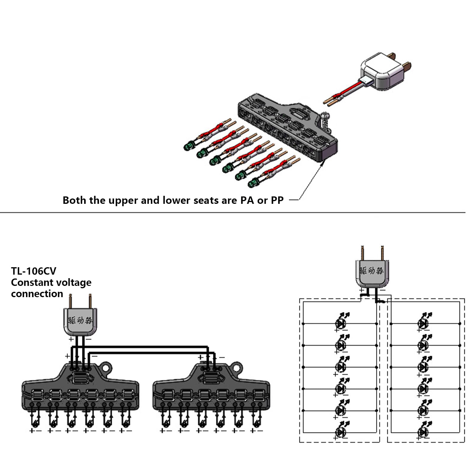 Effizienter Stromverteilerstecker mit 1 Eingängen & 6 Ausgängen LED Streifen Lichtverdrahtung Verteilerblock für LED Streifen Schnellanschluss Verteilerblock