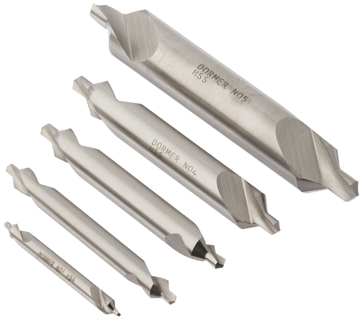 Dormer A217SET Centre Drill Set, A217, Bright Coating, High Speed Steel