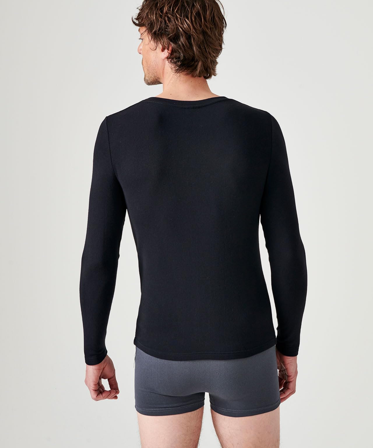 Damart Men's T-Shirt Col Rond Manches Longues Fine Côte Thermol