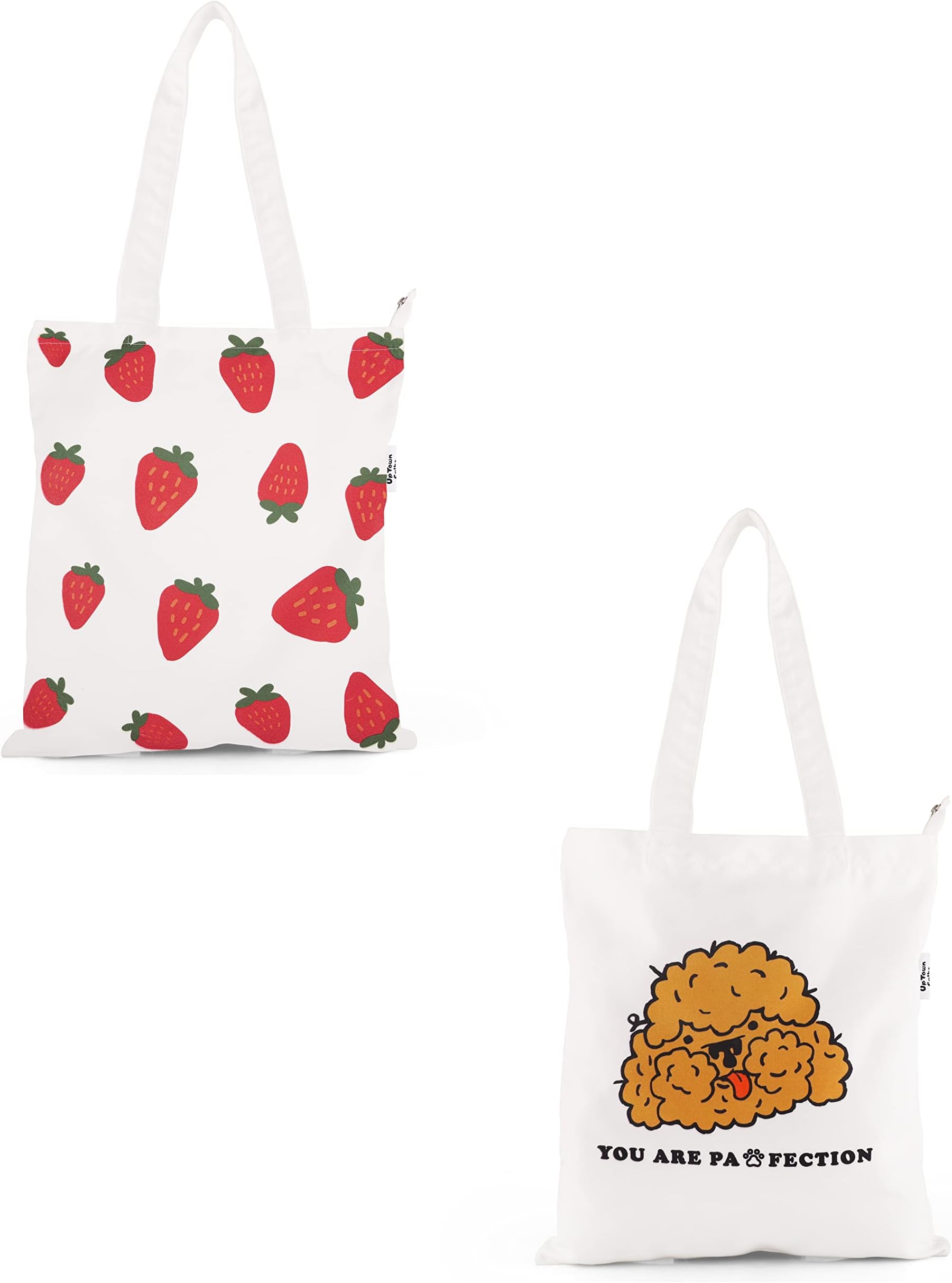 You're Perfection + Strawberry tote bag Combo, tote bags for women, zipper & a pocket,16 * 14in, tote bags for girls