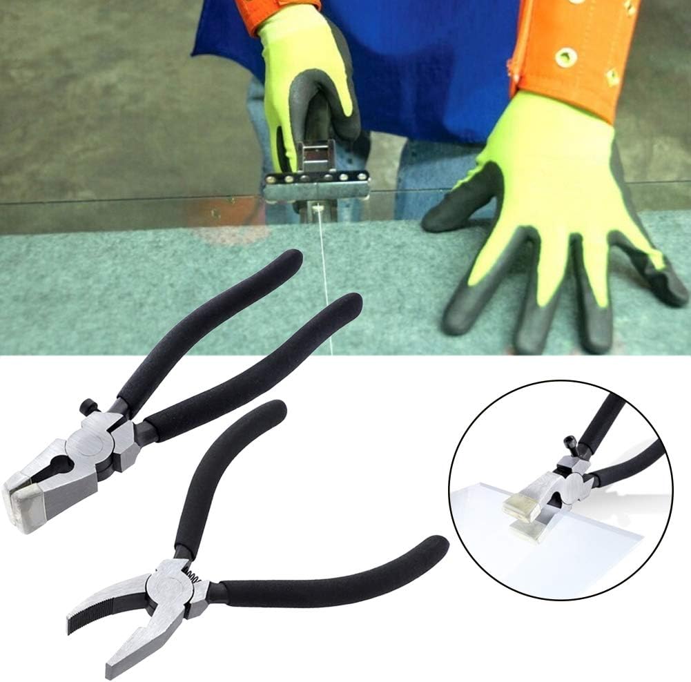 2pcs Glass Running Breaking Plier,Heavy Duty Breaker Grozer Pliers