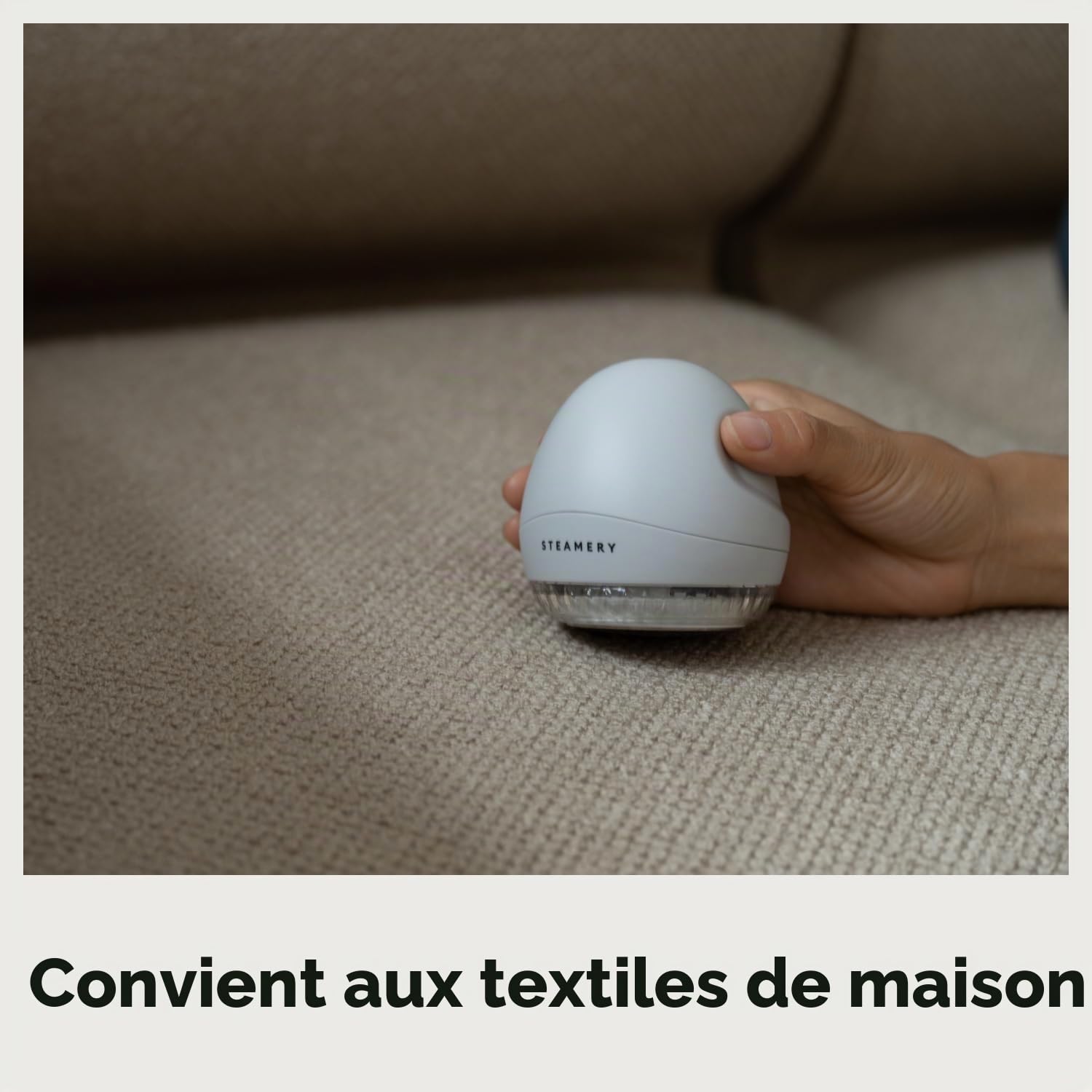 Steamery rasoir anti bouloche Pilo 1, enlève les peluches et les bouloches, 5W, portable, rechargeable, ergonomique, design scandinave, Gris