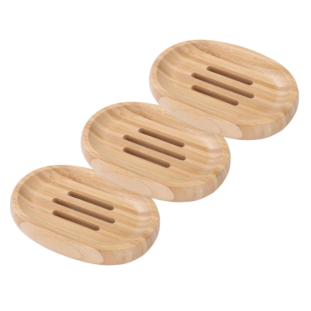 3 jaboneras de madera antideslizantes para baño, jaboneras autodrenantes, jaboneras de madera de bambú, jabonera para el hogar, jabonera para ducha, cocina, baño, bañera