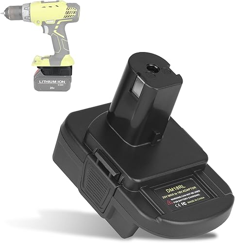 JYJZPB Adaptador de batería DM18RL adecuado para batería Milwaukee de 18 V y para batería De-walt 20 V máx. Convertir a batería Ryobi de 18 V apto