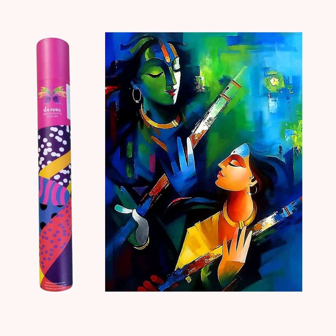 TULIP N TURTLE Da Vinci Premier Series Abstract Radha Krishna Tube Packing 36 Colours DIY Acrylic Painting by Numbers Kit on Canvas