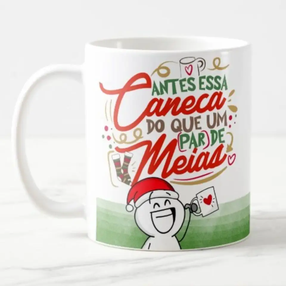 Caneca Amigo Secreto Amigo da Onça Inimigo Oculto Zueira Com Bonequinhos