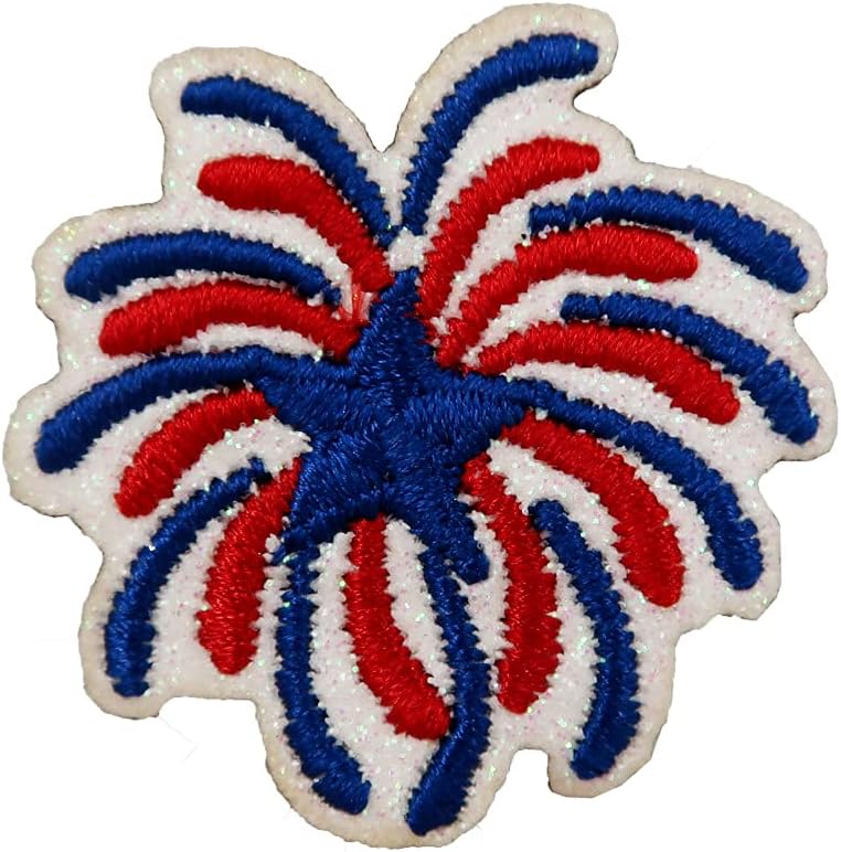Cute-Patch 4th July Patriotic US America Flag Fireworks Embroidered Iron on Patch